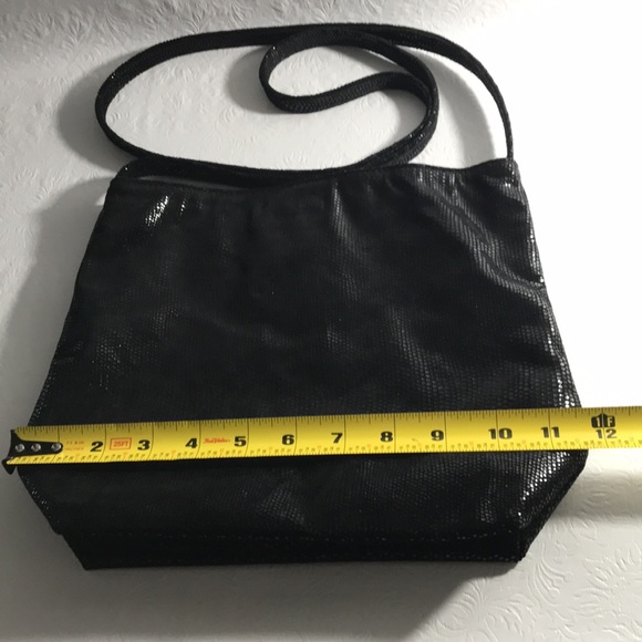 Kelli Diane Designs Black Metallic Suede Leather Crossbody Purse Bag - Picture 7 of 11